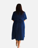 Denim Charm Elastic Wrap Dress