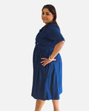 Denim Charm Elastic Wrap Dress