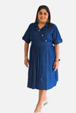 Denim Charm Elastic Wrap Dress