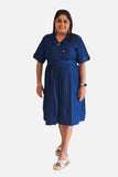 Denim Charm Elastic Wrap Dress