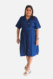 Denim Charm Elastic Wrap Dress
