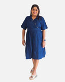 Denim Charm Elastic Wrap Dress