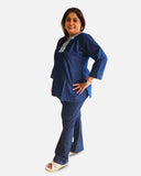 Denim Grace Embroidered Tunic