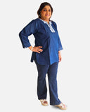 Denim Grace Embroidered Tunic