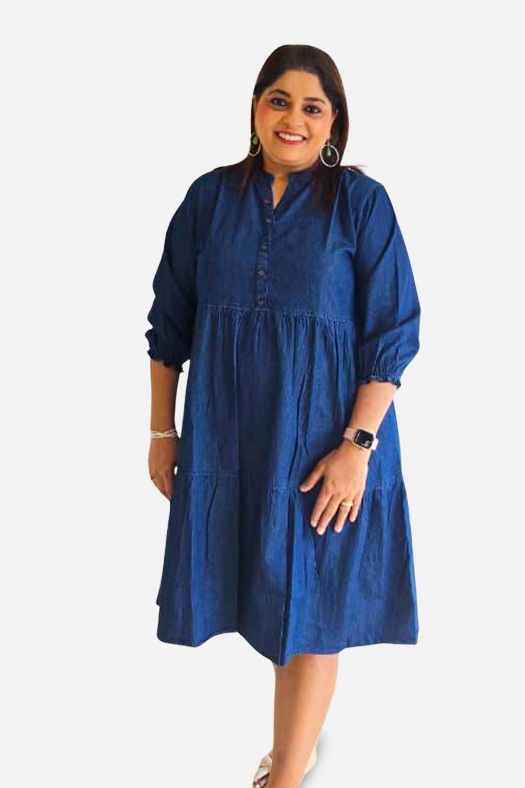 Denim Breeze Tiered Dress