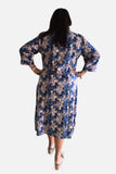 Blue Blossom Midi Dress