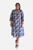 Blue Blossom Midi Dress