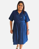 Denim Charm Elastic Wrap Dress
