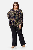 Black with Beige Polka Top