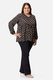 Black with Beige Polka Top