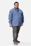 Dark Blue Striped Men's Shirt