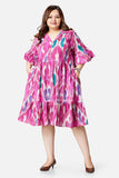 Fuschia Multicoloured Flames Dress