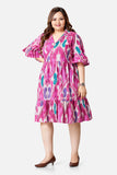 Fuschia Multicoloured Flames Dress