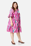 Fuschia Multicoloured Flames Dress