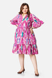 Fuschia Multicoloured Flames Dress