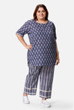 Grey Short Kurta With Grey Pajama Pants