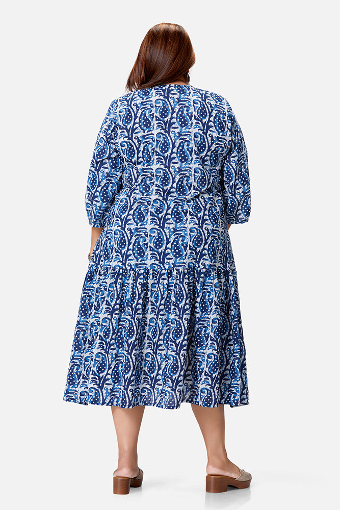 Paisley and Forded Print Dress