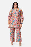 Owl Print Kurta with Pajama Pants