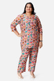 Owl Print Kurta with Pajama Pants