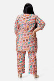 Owl Print Kurta with Pajama Pants