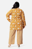 Shirt Style Mustard Top With Pajama Pants