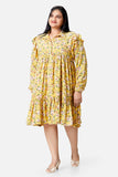 Sunny Yellow Floral Dress