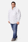 White with Black Leaves Men's Shirt