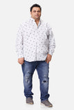 White with Black Leaves Men's Shirt