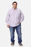 White with Purple Stripes Men's Shirt