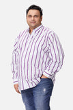 White with Purple Stripes Men's Shirt