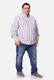 White with Purple Stripes Men's Shirt