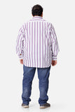 White with Purple Stripes Men's Shirt